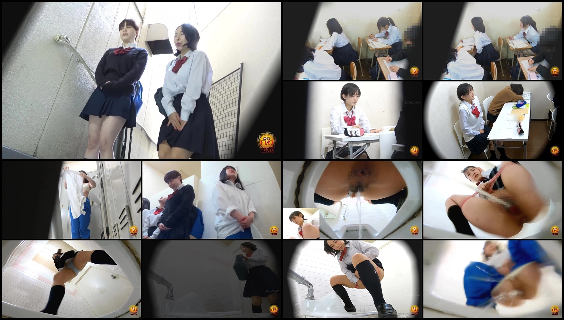 EE-764-Hidden camera inside high school  Girls line up and pee sc05