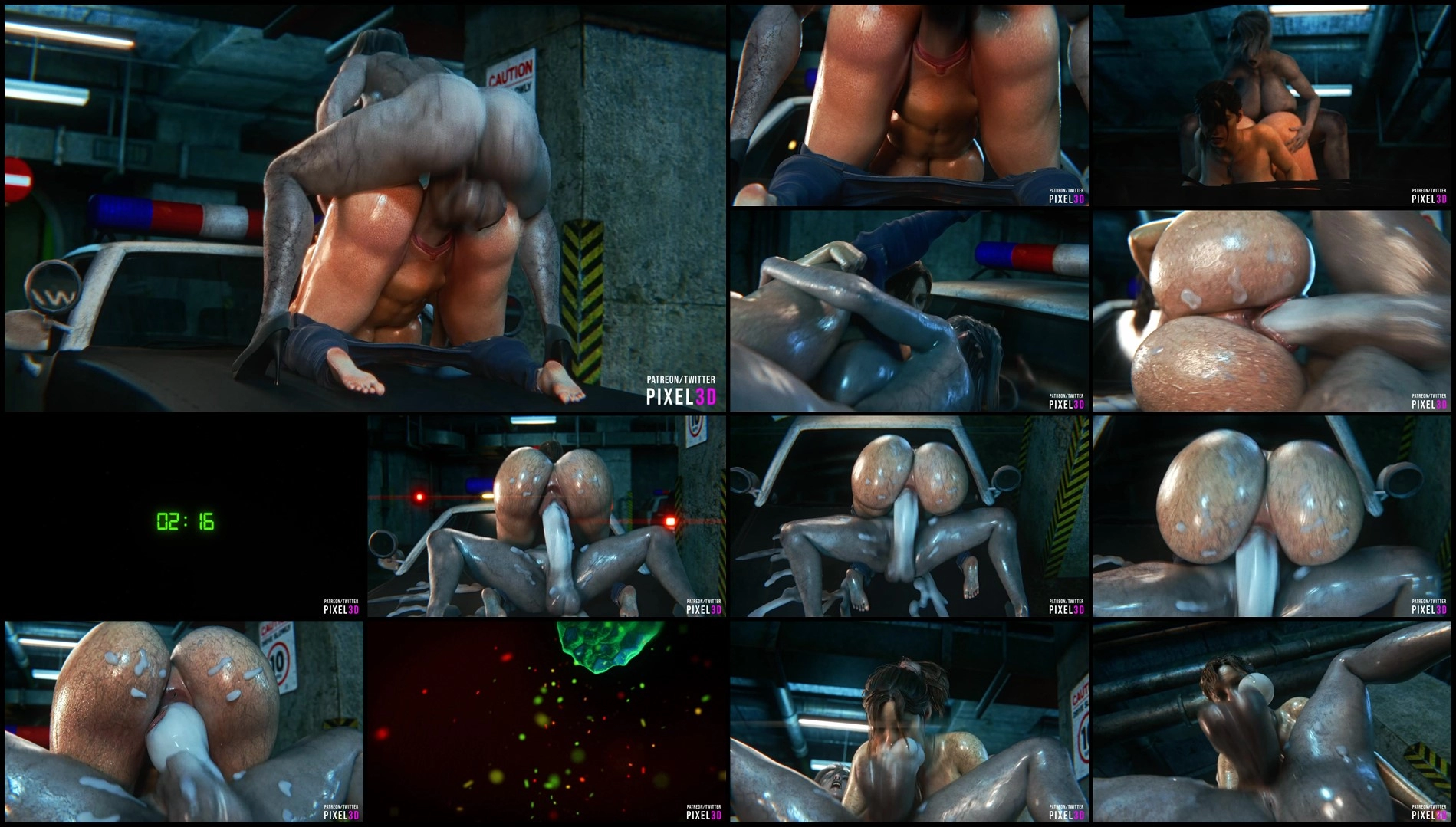 Claire x Futa Zombie – Full Video [PIXEL3D]