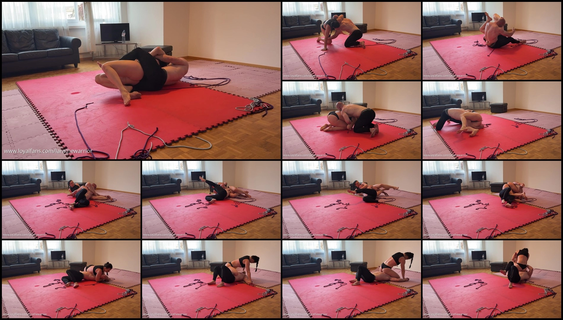 Lara The Warrior - Hand On Mouth And Belly Punches Roll