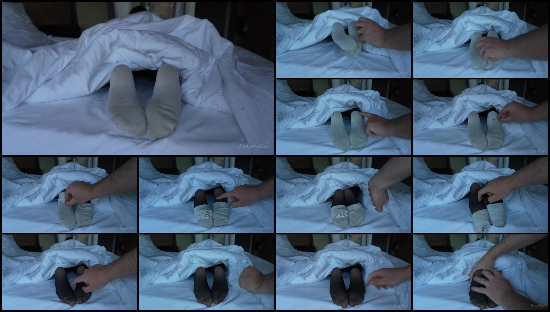 RomyFetish – POV cute and genuine feet tickling moment in black pantyhose