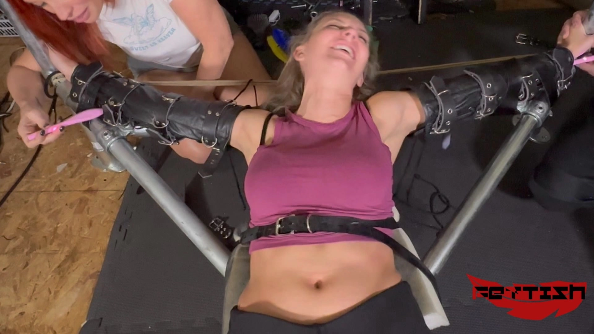 Fettish – Tickled in Steel – MJ and Sunnie-mf, mff, TicklingFeet, TicklingUpperBody