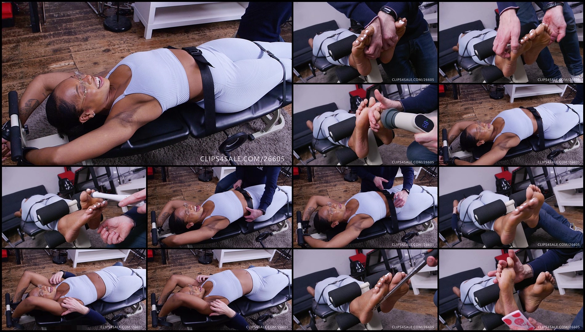 UKTickling – Shante Is Stretched Out & Completely Hysterical!- Ebony, HD, mf, TicklingFeet, Tickl...