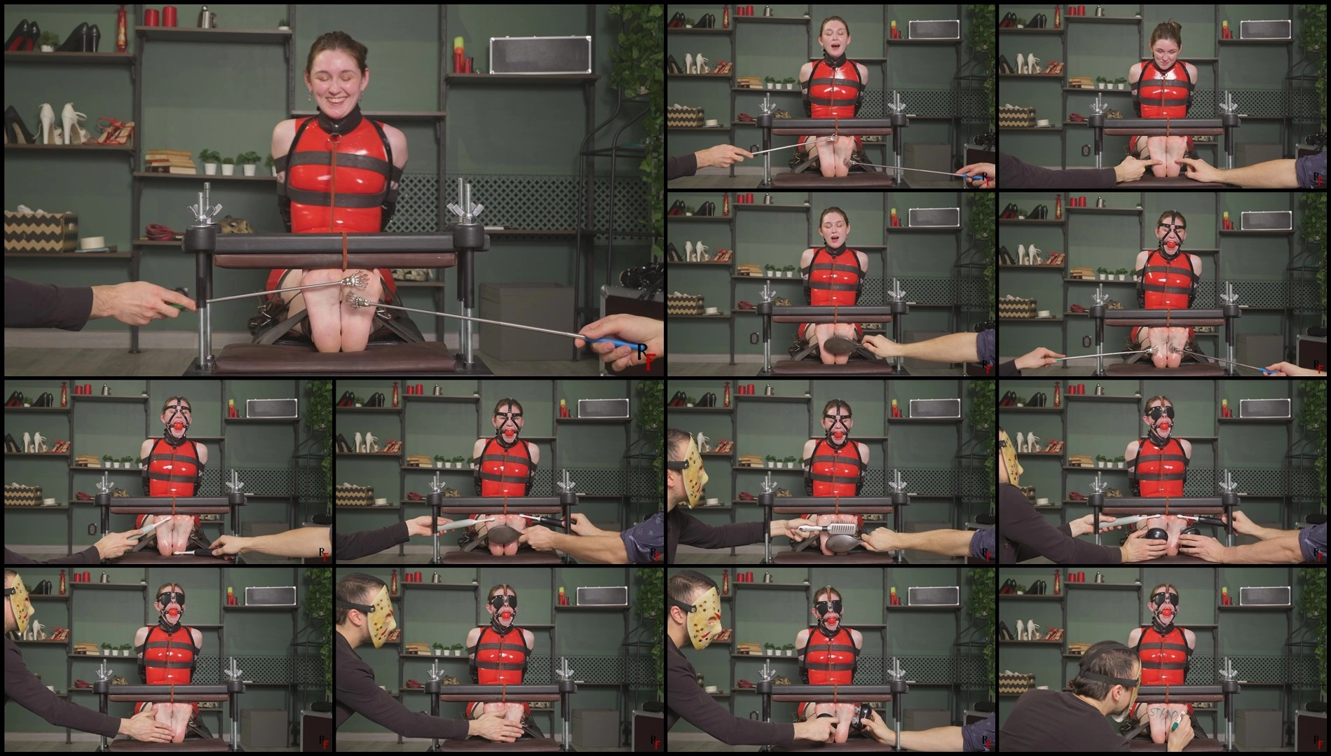 RFStudioProduction – Stacy – A Tickle Toy – Tickling in a Latex, Toe Press, Harness Ballgag and N...