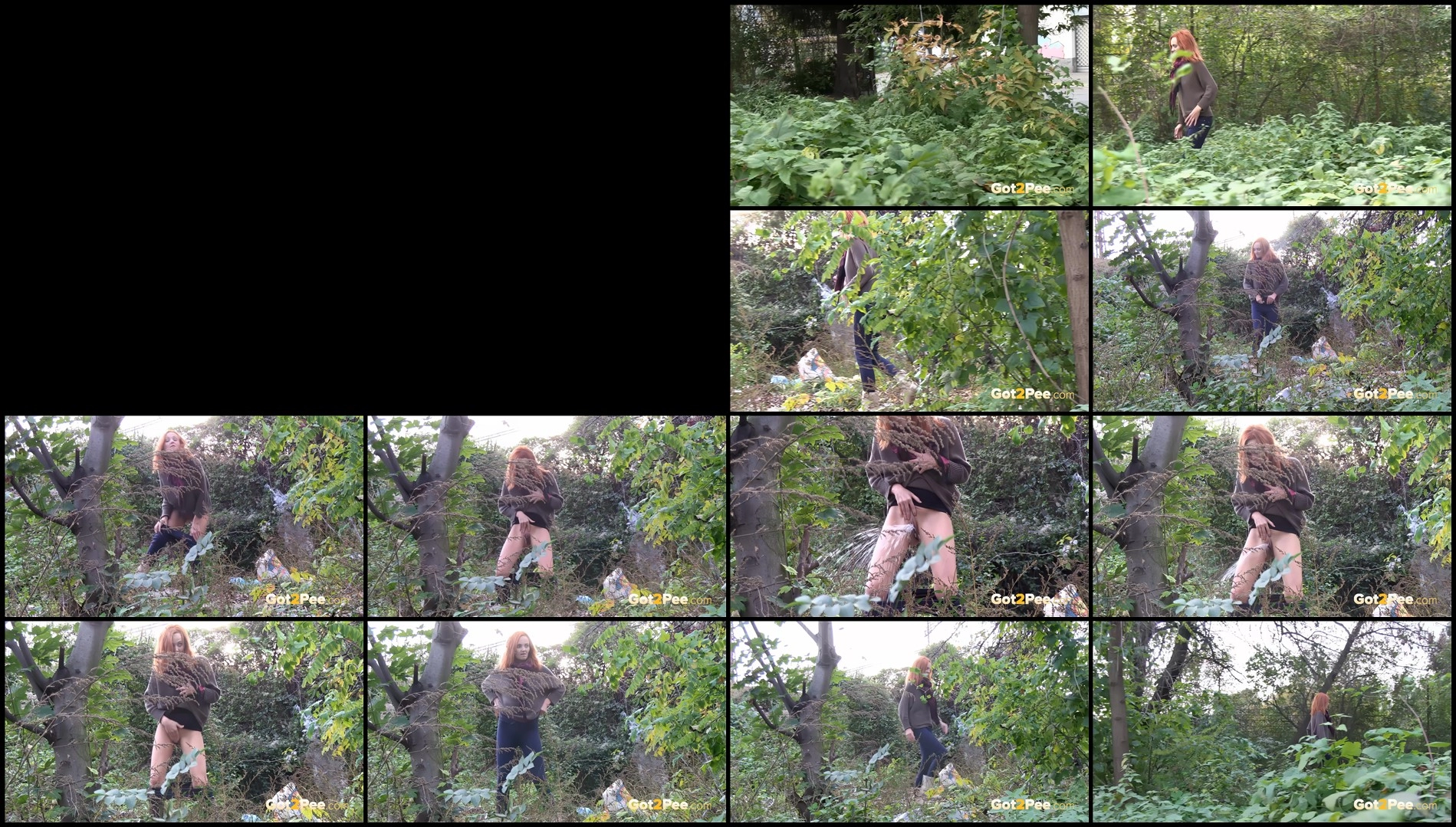 European redhead releasing a massive stream of piss!