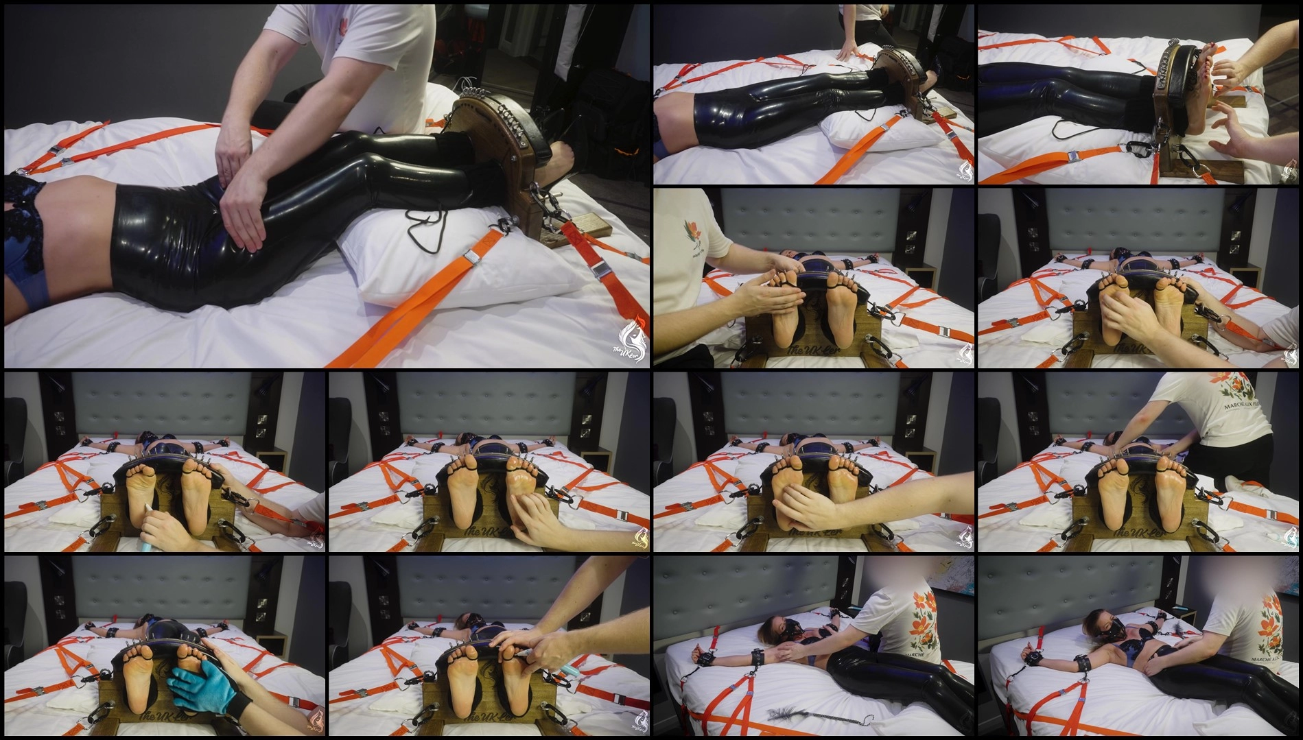 Girl Next Door Domme Lottie LaLay Stocked, Toetied and Tickled in Latex Pants- mf, TicklingFeet, ...