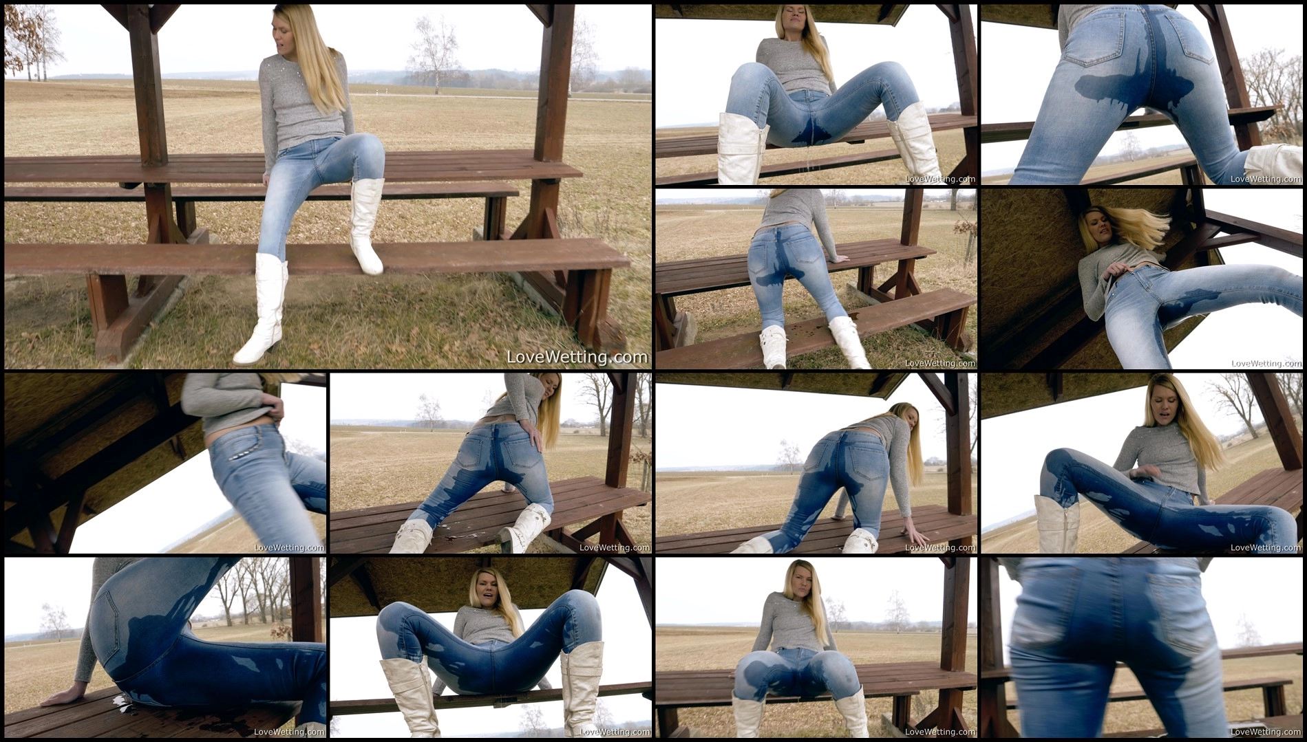 Izzy Delphine wetting jeans