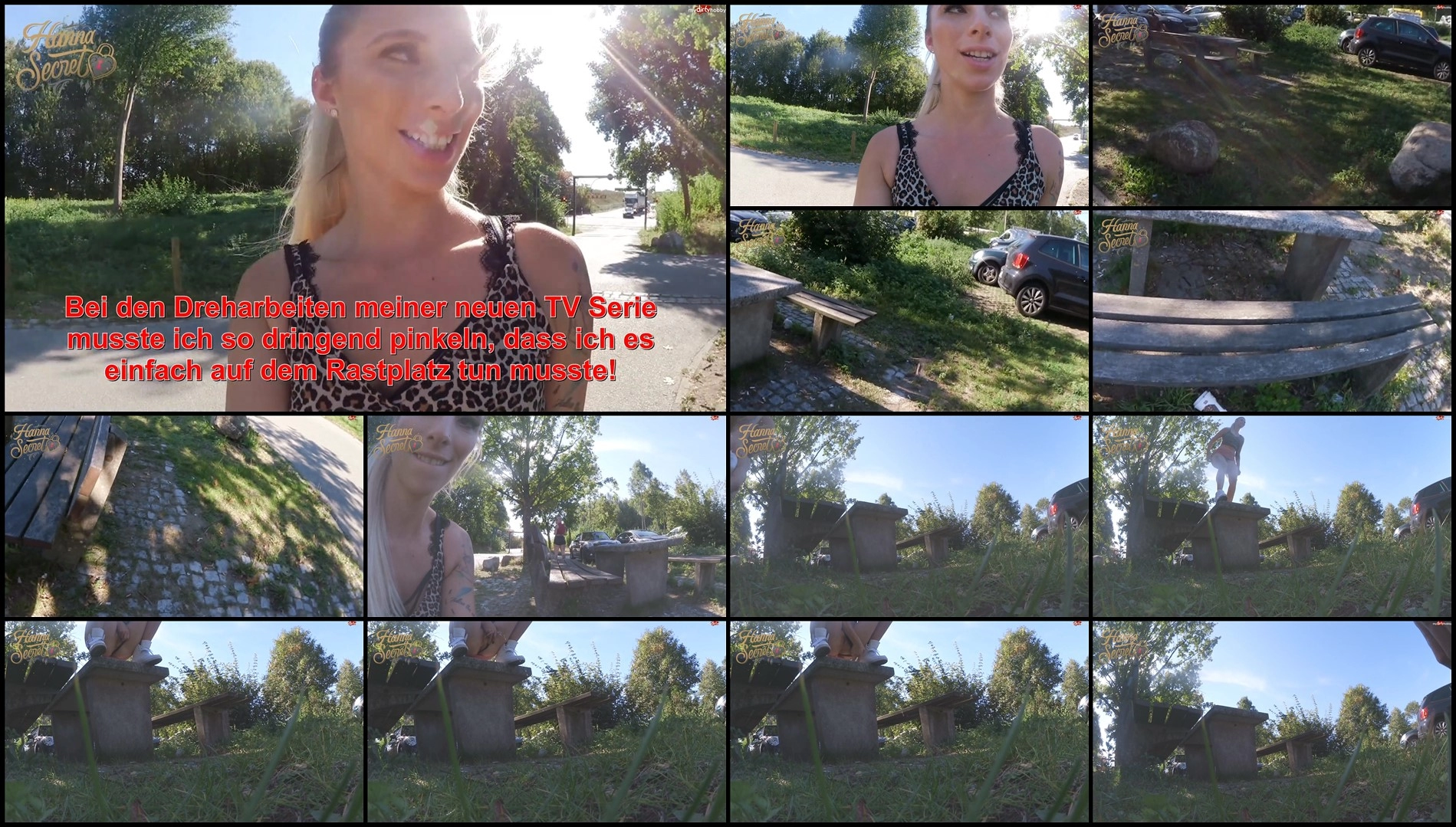 HannaSecret – Super cheeky – Public pee during TV filming