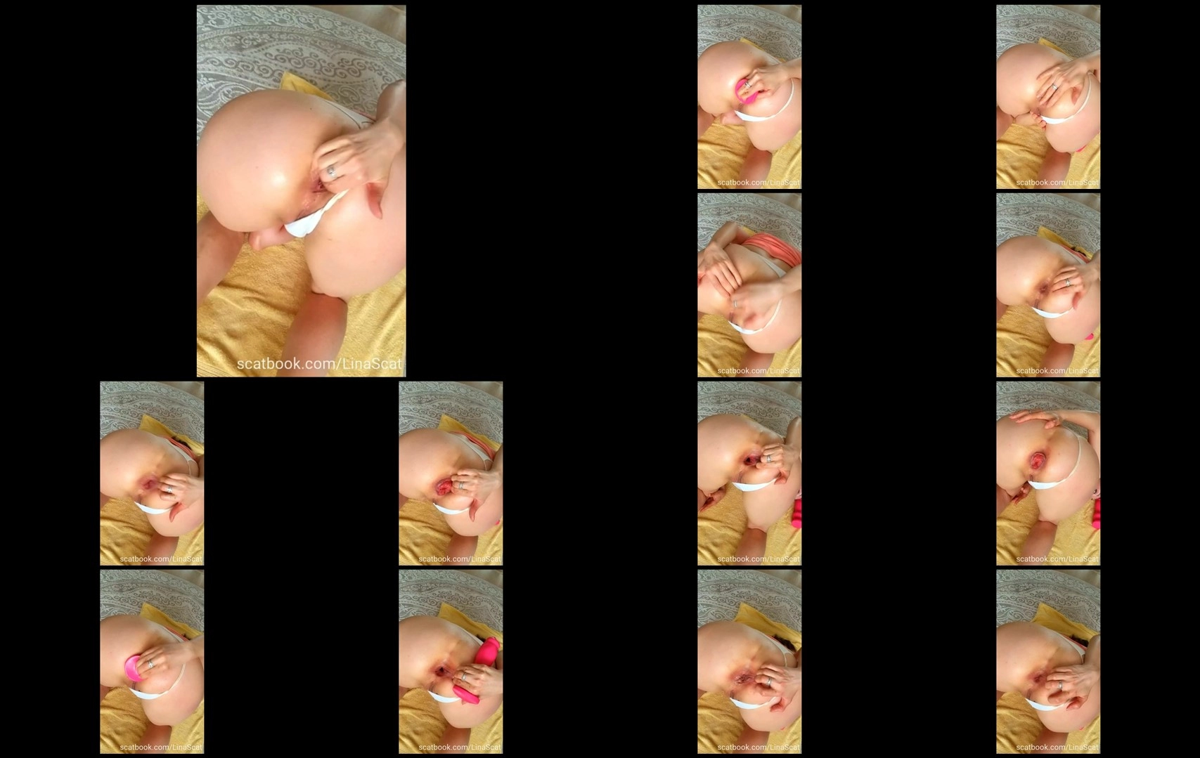 Scatlina biggest anal prolapse and gape hard stretching in doggy pose-Dildo, Fisting, GapingAss, ...