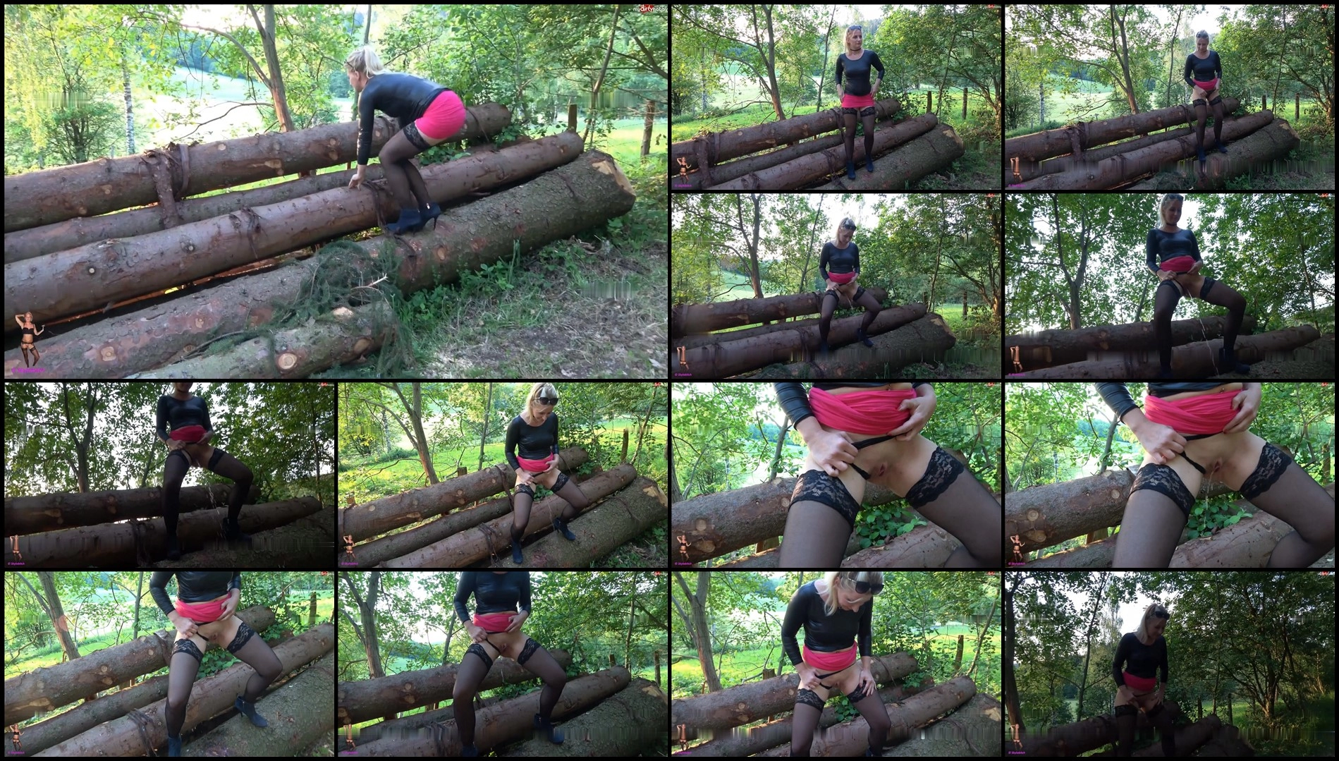 Skylabitch – Tree trunk urination in Halterlosen