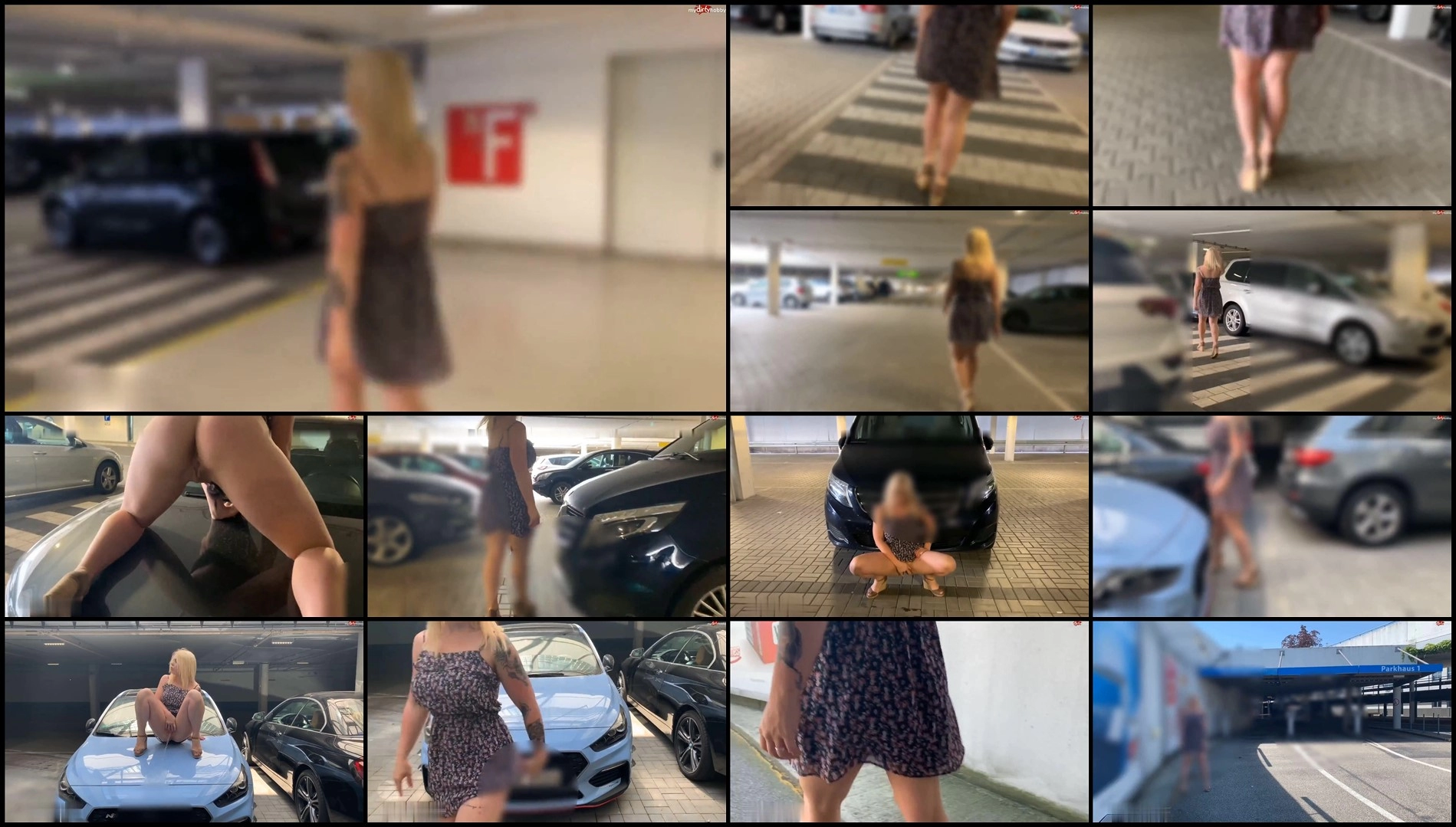 SteffiBlond – Public car washing with Sophie – Climb on and pee – they're all dirty!